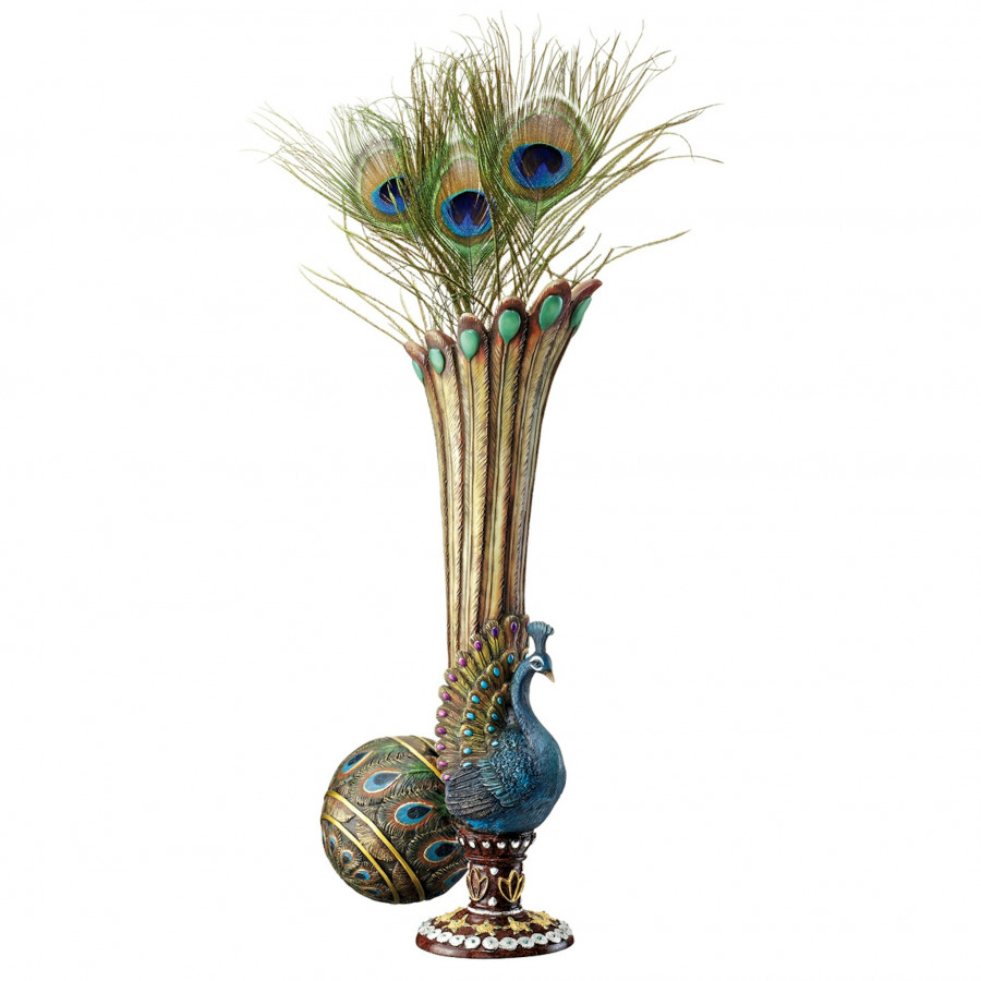 Toscano - Peacock Flower Bud Vase