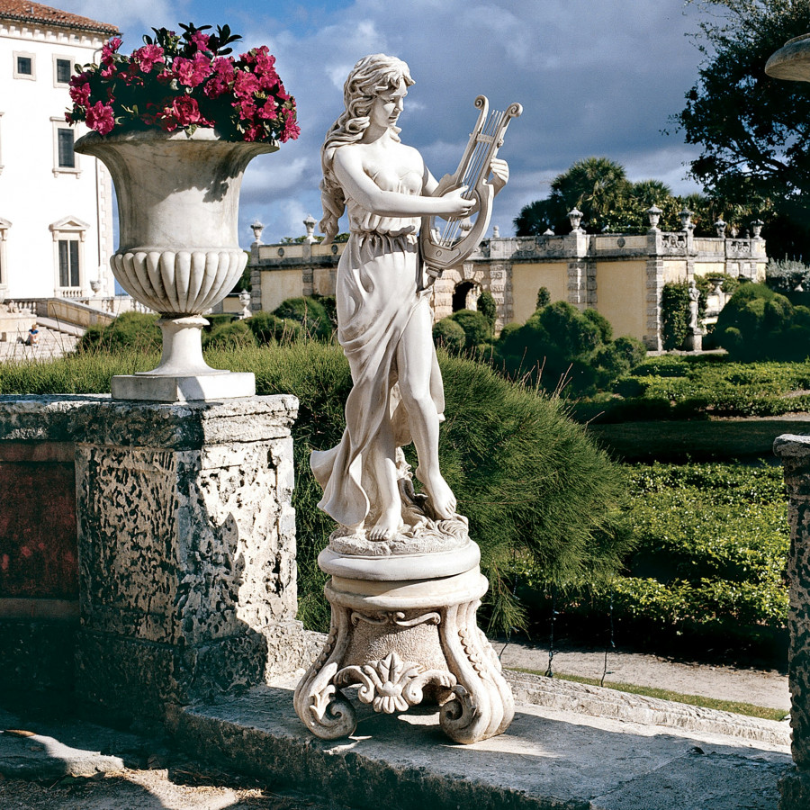 Toscano - Muse with Harp Classical Garden Statue
