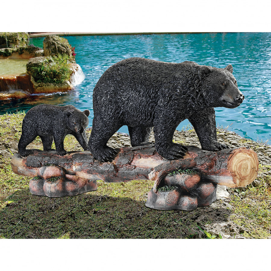 Toscano - Mother Black Bear and Cub Grand Scale Animal Sculpture
