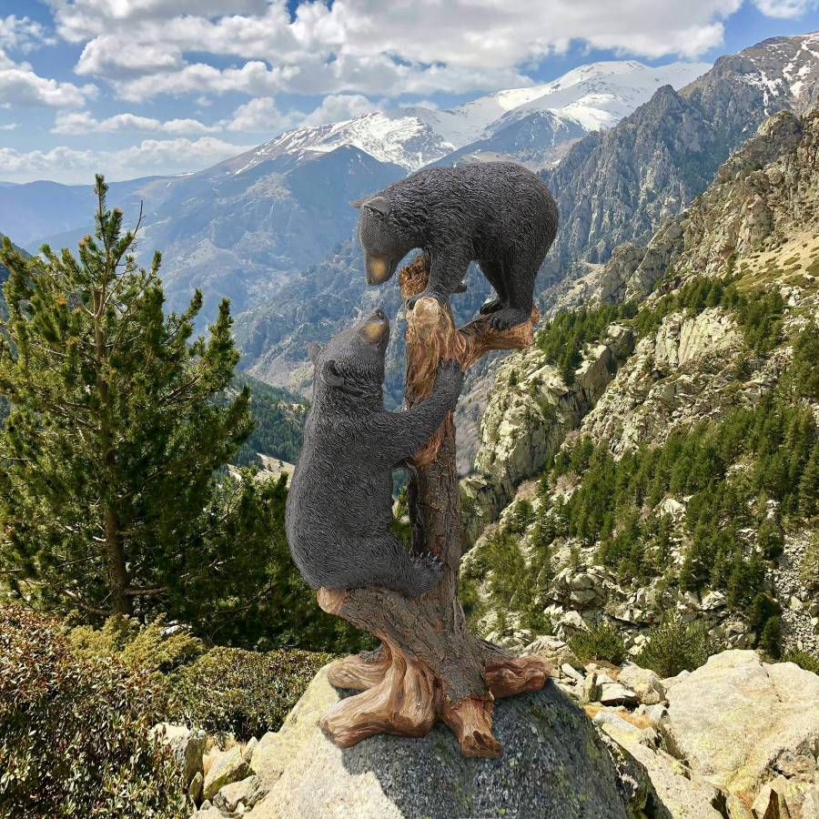 Toscano - Climbing Cubs Black Bear Statue