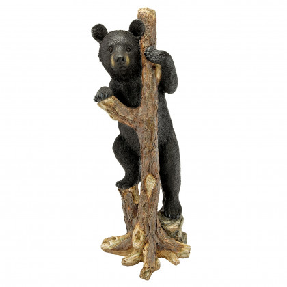 Toscano - Up a Tree Bashful Black Bear Cub Statue