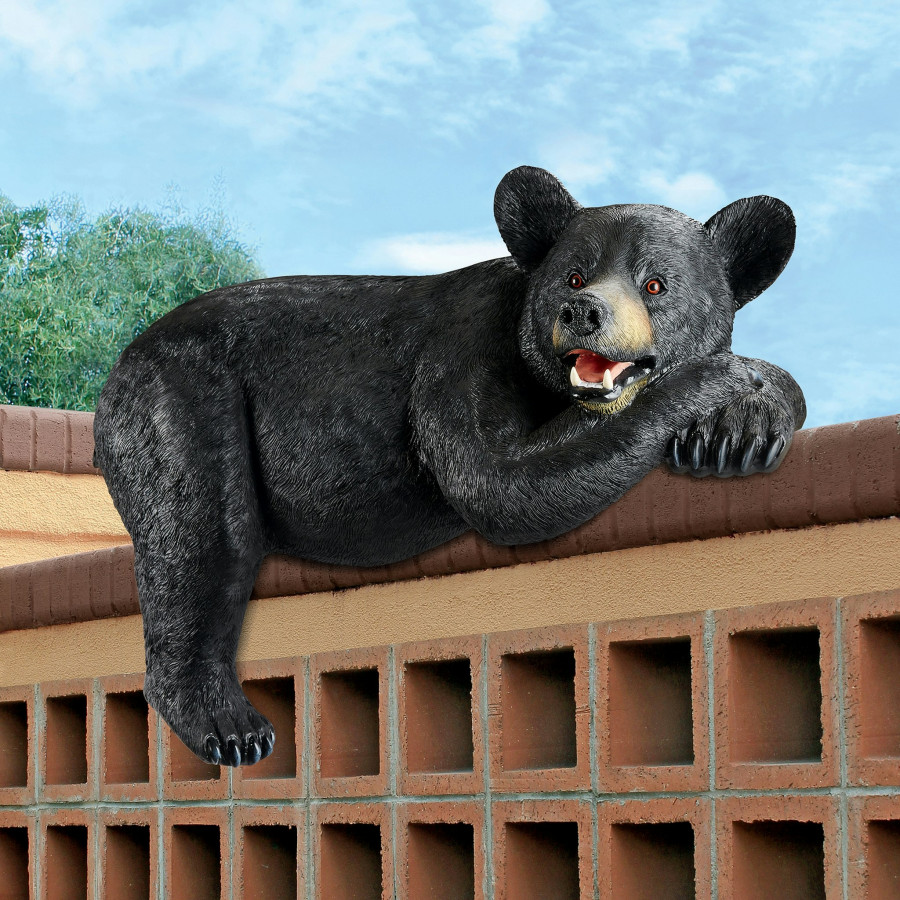 Toscano - Lemont the Lovable Lounger Black Bear Statue