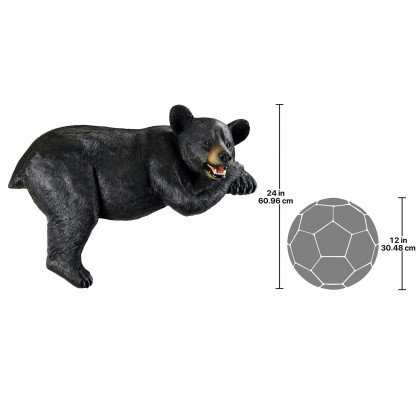 Toscano - Lemont the Lovable Lounger Black Bear Statue