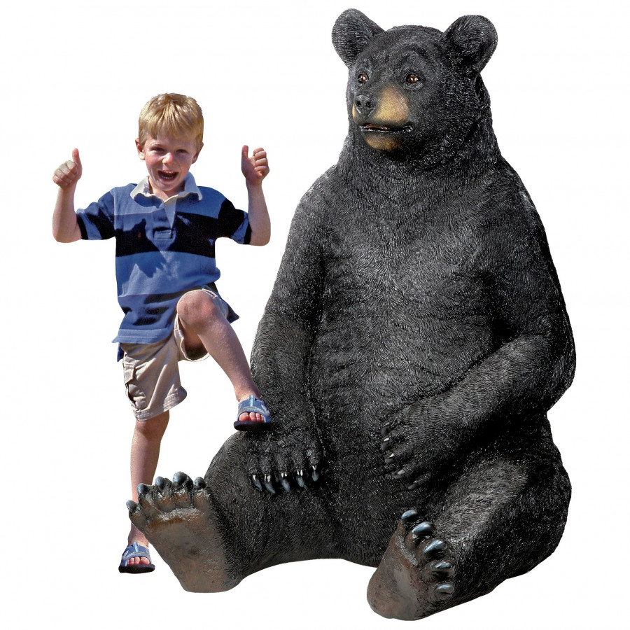 Toscano - Bear-Zerk Giant Sitting Black Bear Statue
