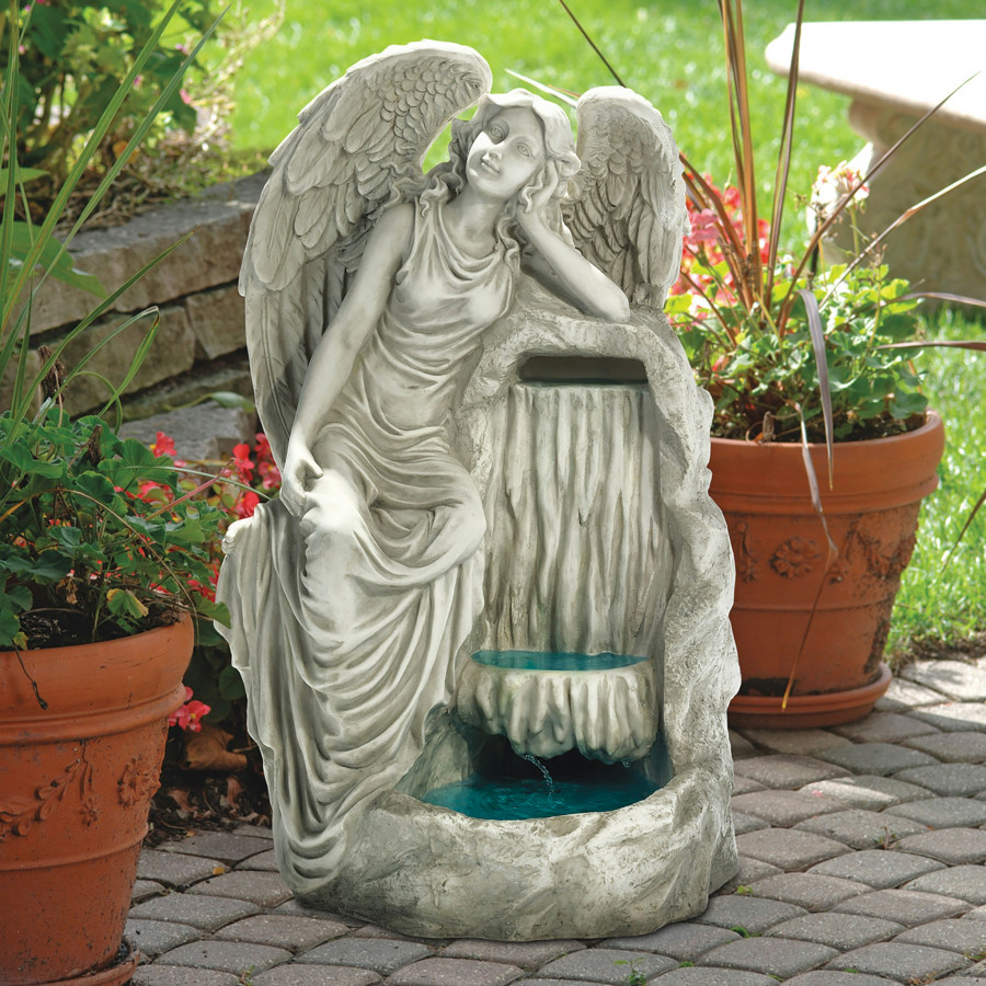 Toscano - Resting Grace Angel Garden Fountain