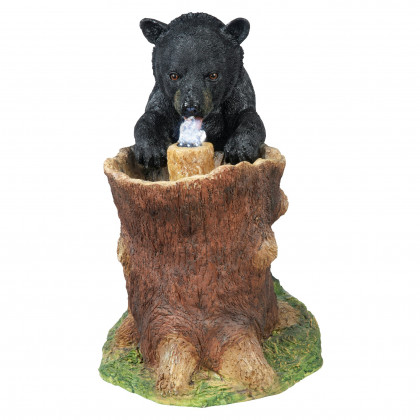 Toscano - Guzzling Gulp Black Bear Garden Fountain