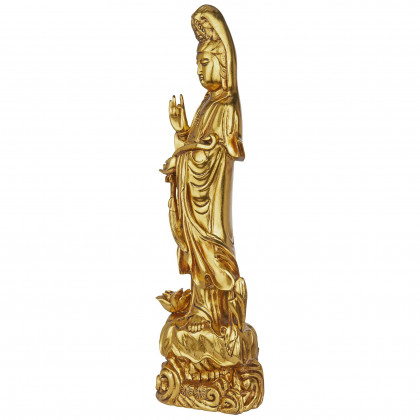 Toscano - The Golden Guan Yin Chinese Goddess of Mercy Statue