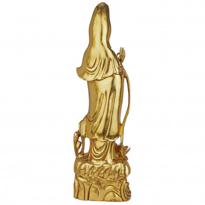 Toscano - The Golden Guan Yin Chinese Goddess of Mercy Statue