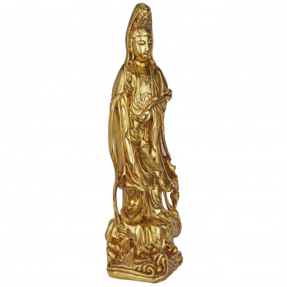 Toscano - The Golden Guan Yin Chinese Goddess of Mercy Statue