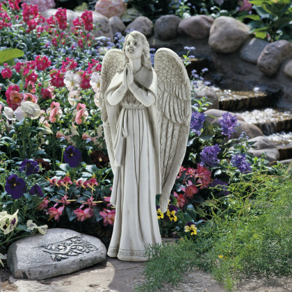Toscano Divine Guidance Praying Angel Large Garden Statue