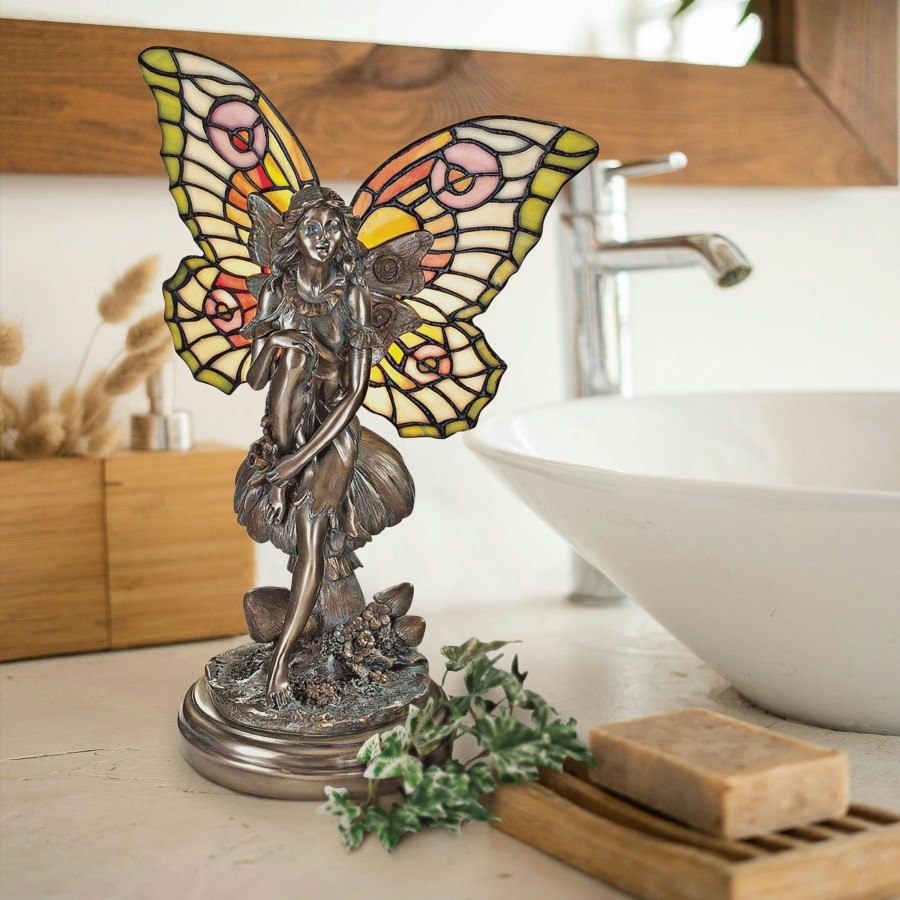Toscano - Fairy of the Glen Tiffany-Style Stained Glass Illuminated Statue