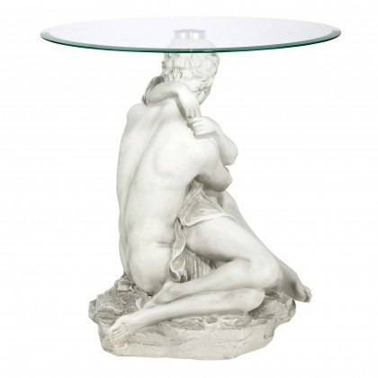 Toscano - Lovers in the Arms of Romance Sculptural Table in Antique Stone, Designer Resin