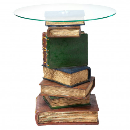 Toscano - Stacked Volumes Sculptural Book Table in Designer Resin