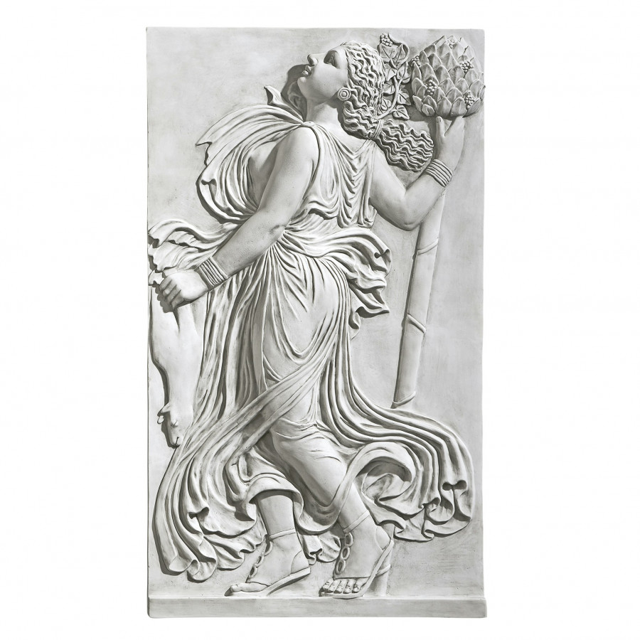 Toscano - Dancing Greek Maenad with Thyrsus Wall Frieze