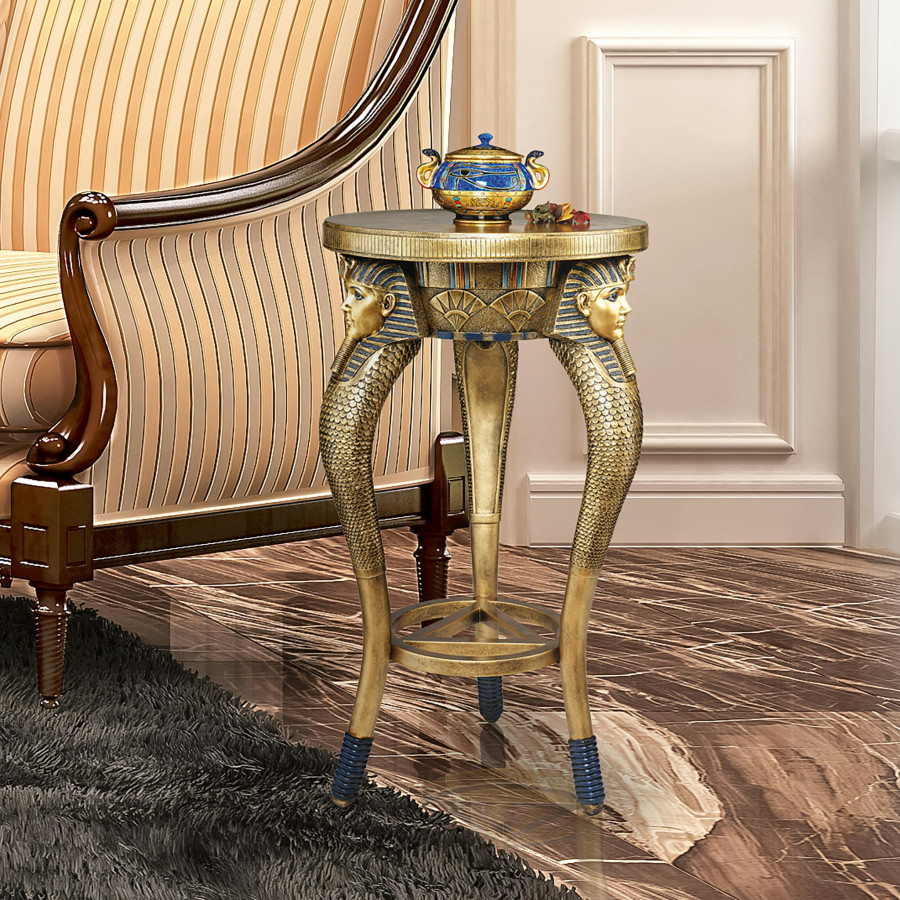 Toscano - King of the Nile Egyptian Sculptural Side Table in Designer Resin