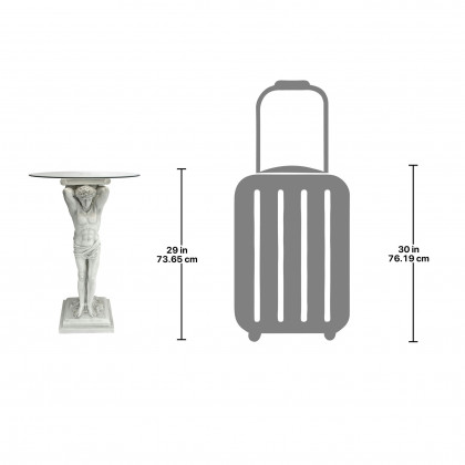 Toscano - Hermitage Atlantes Pedestal Table in Antique Stone, Designer Resin