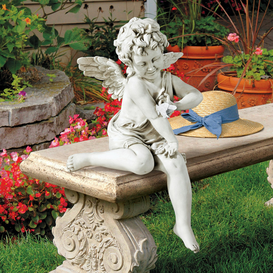 Toscano - Peaceful Presence Angel Sitter Garden Statue