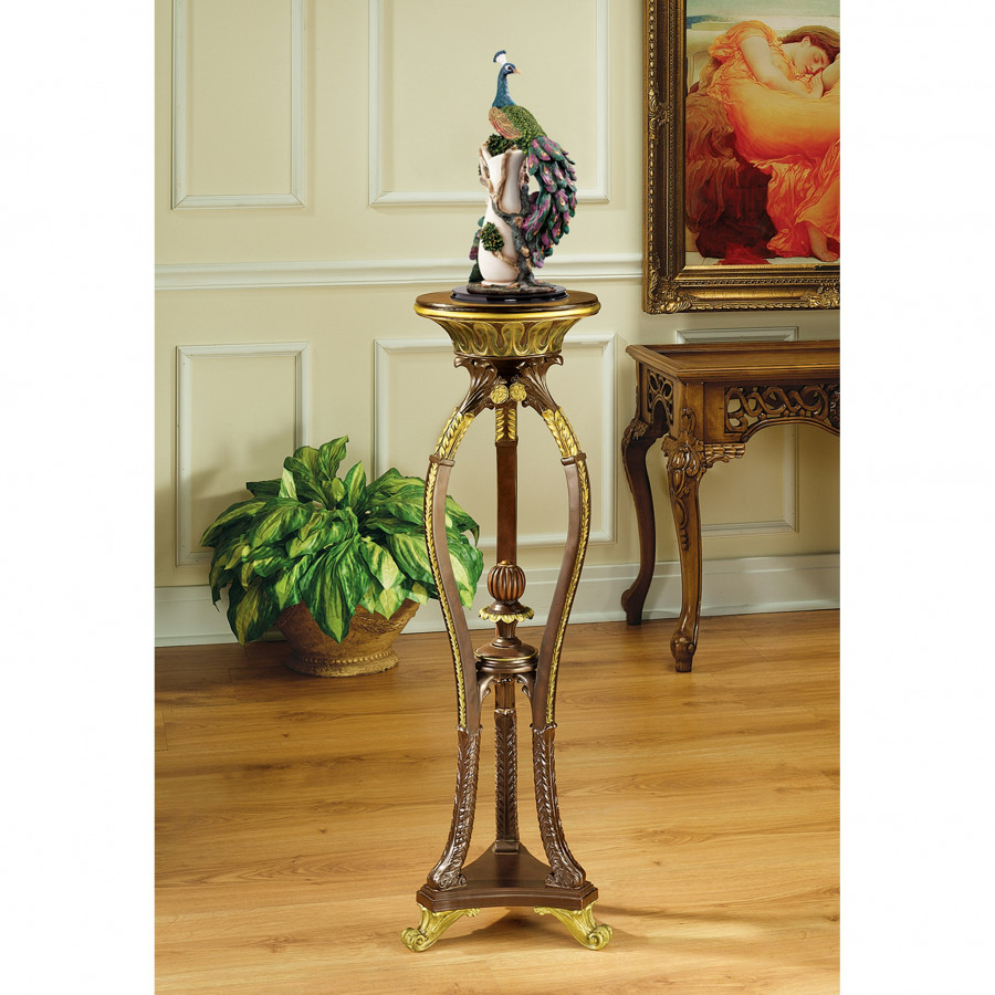 Toscano - Floral Bouquet Pedestal Table in Designer Resin