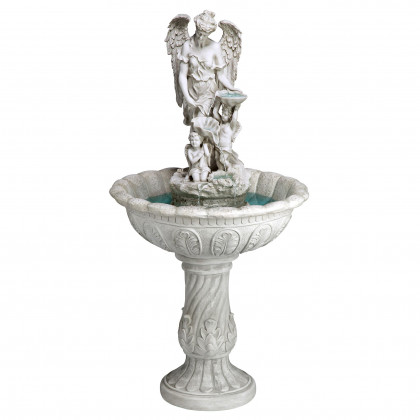 Toscano Heavenly Moments Angel Sculptural Fountain - Antique Stone