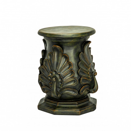 Toscano Classic Peacock Statuary Pedestal - Bronze Finish