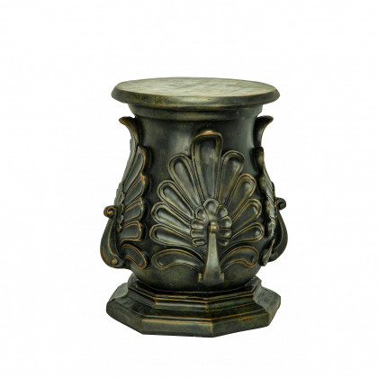Toscano Classic Peacock Statuary Pedestal - Bronze Finish