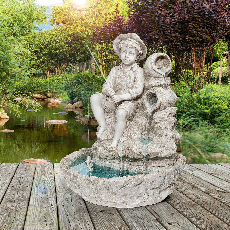 Toscano - Little Fisherman at the Fishin Hole Sculptural Fountain