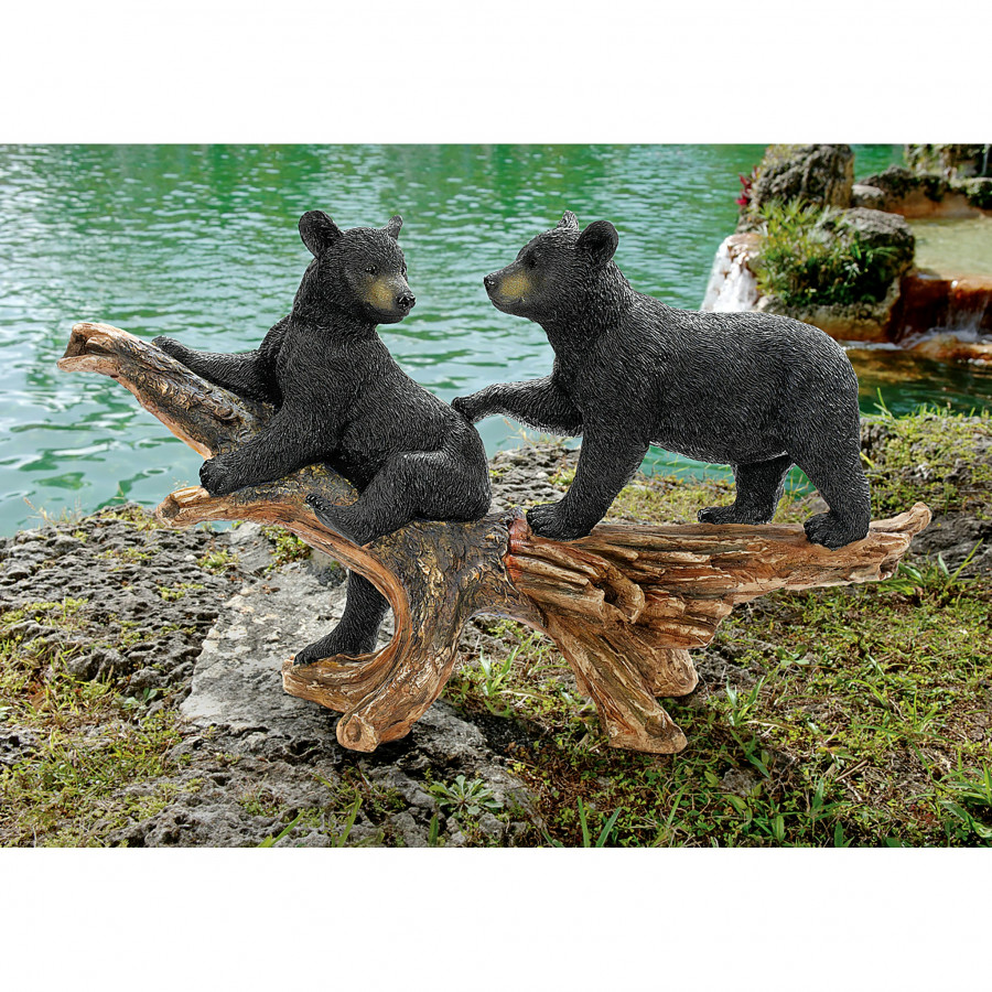 Toscano - Mischievous Woodland Black Bear Cubs Statue