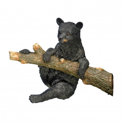 Toscano Up a Tree Black Bear Tree Hugger Cub Statue - Climbing Bear Cub