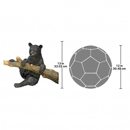 Toscano Up a Tree Black Bear Tree Hugger Cub Statue - Climbing Bear Cub