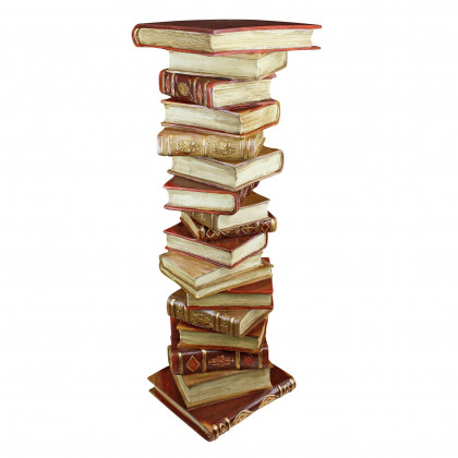 Toscano - Power of Books Sculptural Pedestal Column in Designer Resin