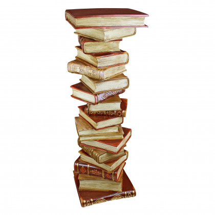 Toscano - Power of Books Sculptural Pedestal Column in Designer Resin