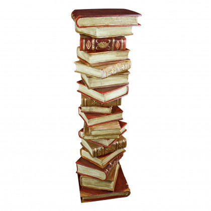 Toscano - Power of Books Sculptural Pedestal Column in Designer Resin