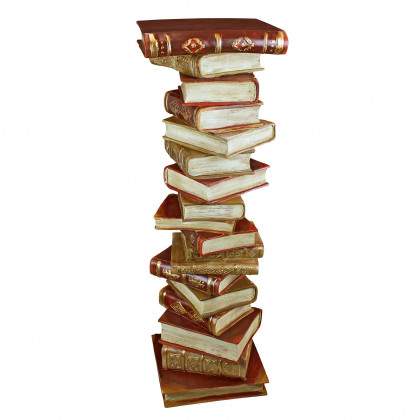 Toscano - Power of Books Sculptural Pedestal Column in Designer Resin