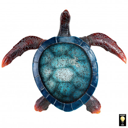 Toscano - Blue Sea Turtle Illuminated Mosaic Glass Wall Sculpture