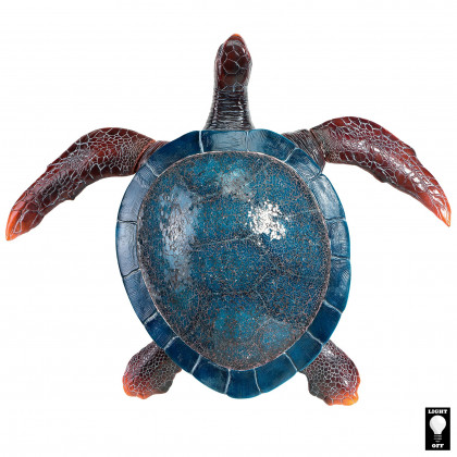 Toscano - Blue Sea Turtle Illuminated Mosaic Glass Wall Sculpture