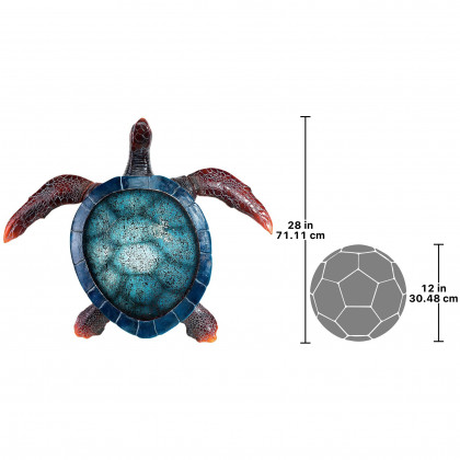 Toscano - Blue Sea Turtle Illuminated Mosaic Glass Wall Sculpture