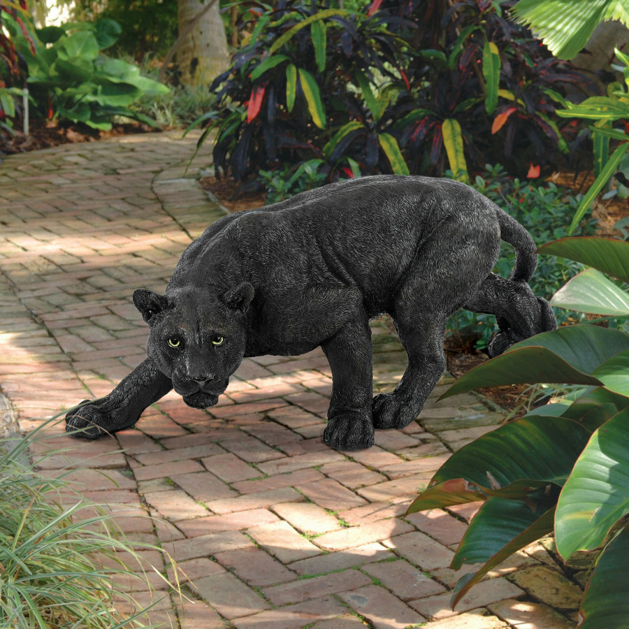 Toscano Shadowed Predator Black Panther Statue - Medium