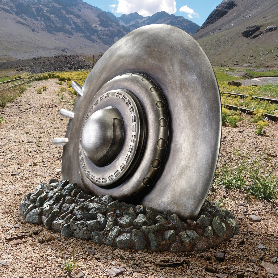 Toscano - Crash Landing Flying Saucer Alien Spacecraft Statue