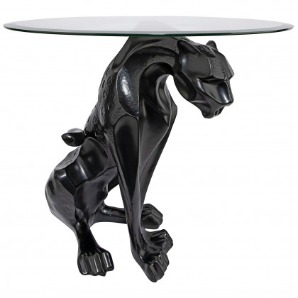 Toscano - Black Jaguar Sculptural Table in Designer Resin