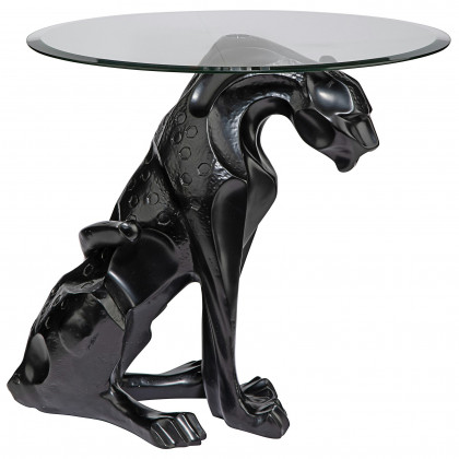 Toscano - Black Jaguar Sculptural Table in Designer Resin