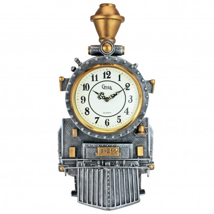 Toscano - Casey Jones Steam Locomotive Train Sculptural Wall Clock