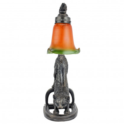 Toscano - Crouching Cat Flexing Feline Illuminated Sculpture