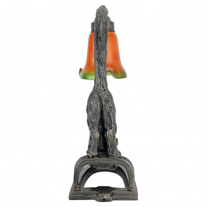Toscano - Crouching Cat Flexing Feline Illuminated Sculpture