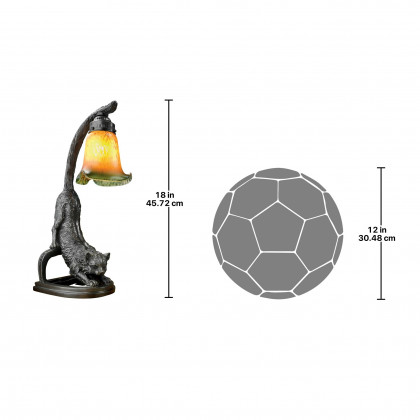 Toscano - Crouching Cat Flexing Feline Illuminated Sculpture