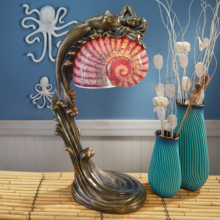 Toscano - Siren of the Sea Mermaid Art Deco Illuminated Sculpture