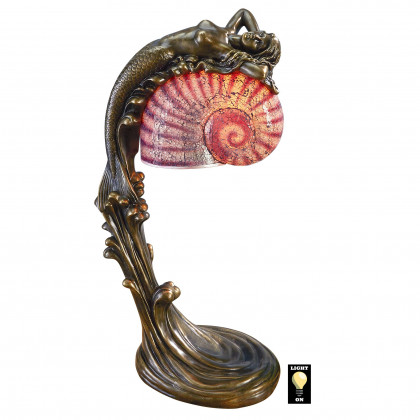 Toscano - Siren of the Sea Mermaid Art Deco Illuminated Sculpture