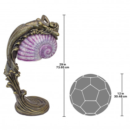 Toscano - Siren of the Sea Mermaid Art Deco Illuminated Sculpture