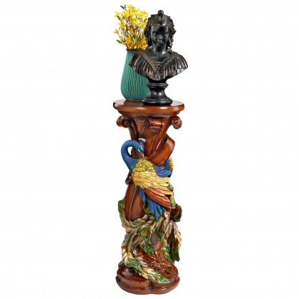 Toscano - Chateau de Saumer Peacock Sculptural Pedestal
