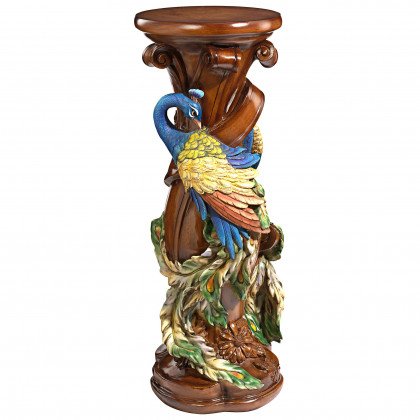 Toscano - Chateau de Saumer Peacock Sculptural Pedestal