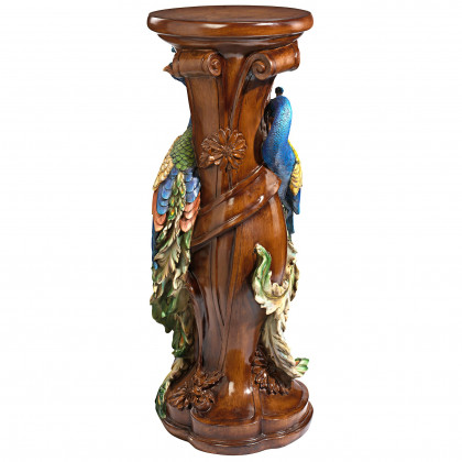Toscano - Chateau de Saumer Peacock Sculptural Pedestal